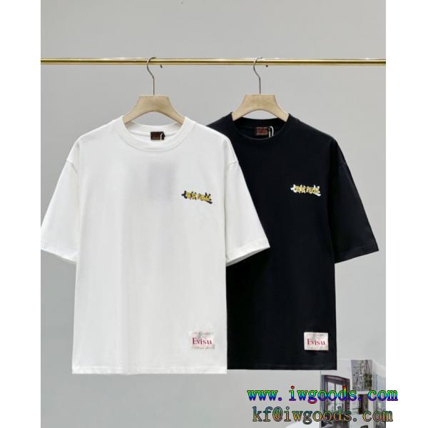 ペアルック★エヴィススーパー コピー 通販通勤の定番上質な素材半袖tシャツ