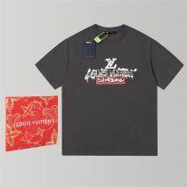 LV X SUPREMEクルーネック半袖Tシャツ【ユニセックス】ブランド コピー 販売,LV X SUPREME偽 ブランド