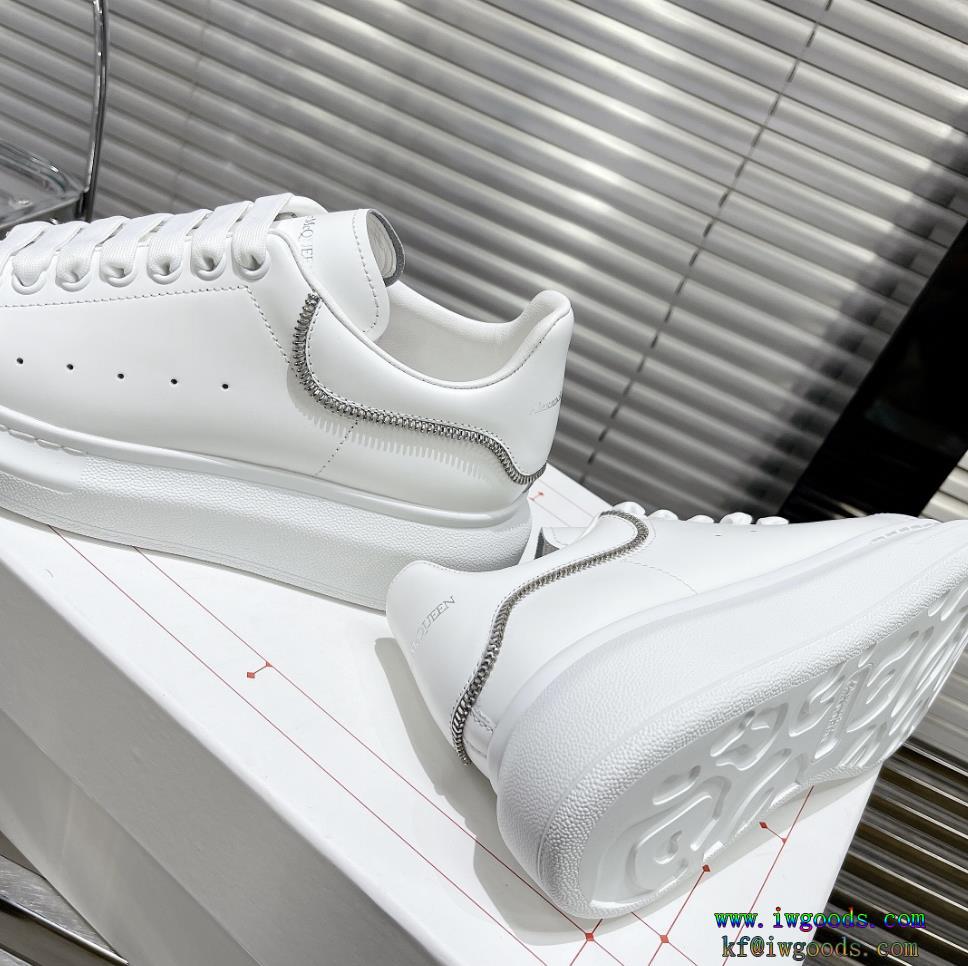 新作限定大人でお上品アレキサンダー マックイーンalexander mcqueen白い靴ブランド コピー 通販ファスナータイプ#ホワイト