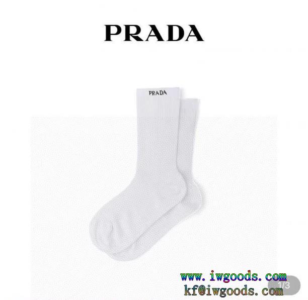 ストレッチ伸縮性プラダPRADA靴下コピー ブランド，プラダの定番ロゴ入りミドルソックス
