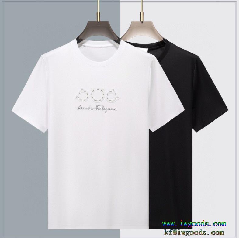 ★2色から選べます★クルーネック半袖TシャツFERRAGAMO偽 ブランド 通販おしゃれ度をUPする新着エレガント系スタイル