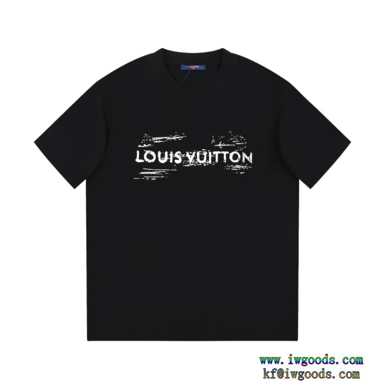プリントクルーネックTシャツLOUIS VUITTON大人っぽい人気上昇中コピー ブランド 販売