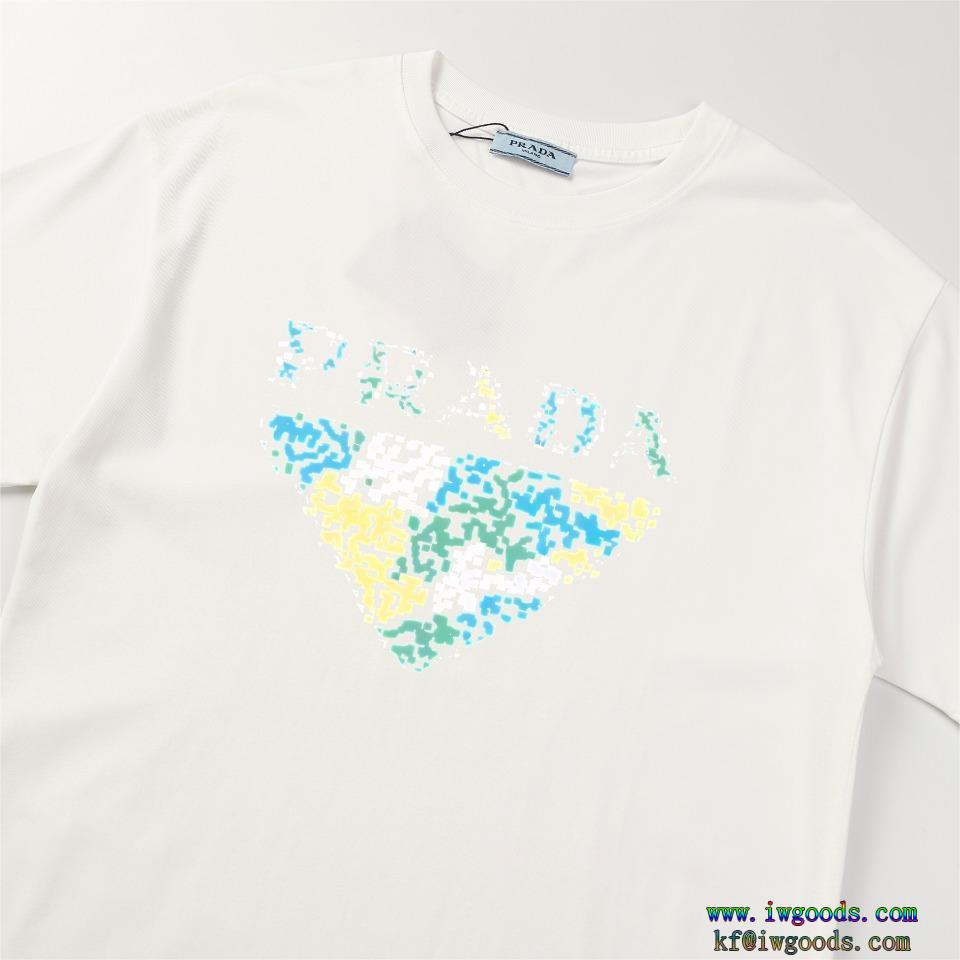 半袖Tシャツ【ユニセックス】ブランド レプリカプラダPRADA風合いが魅力ロゴがかっこいい