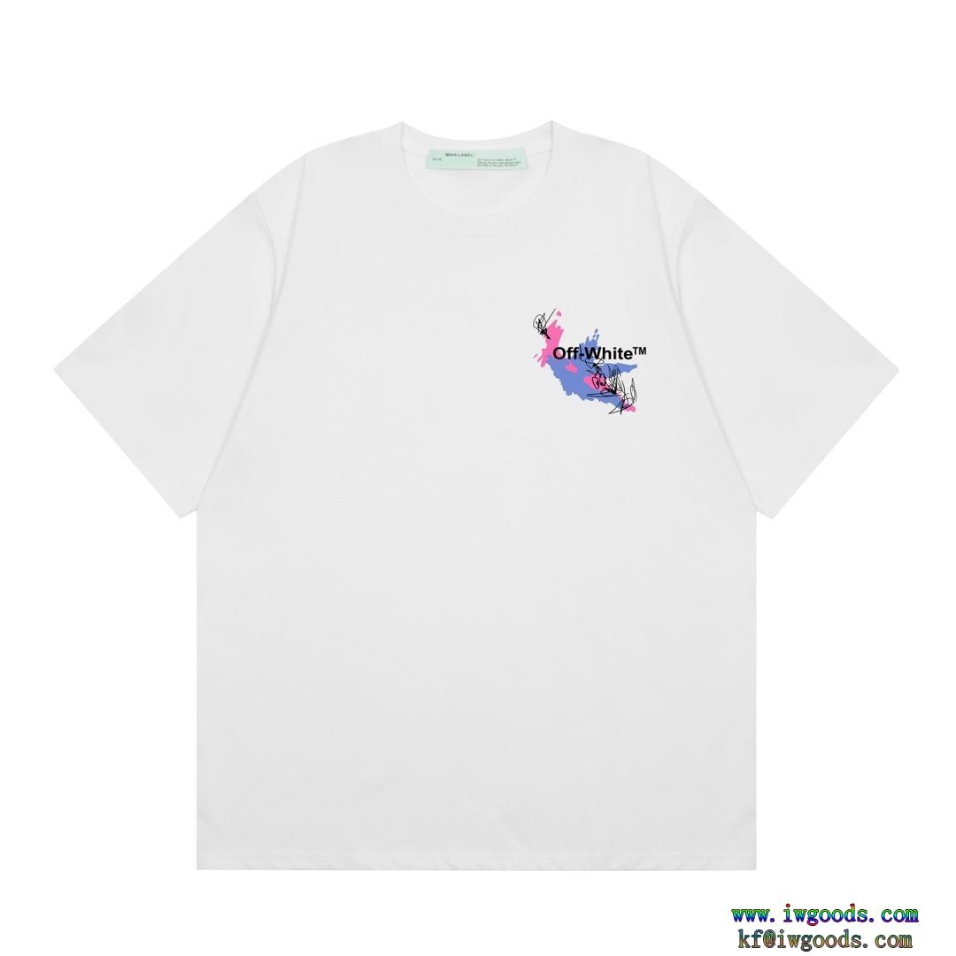 オフホワイト Off-White半袖Tシャツ【ユニセックス】激安 通販 ブランド2024　人気モデル特に話題なの上品　即完売