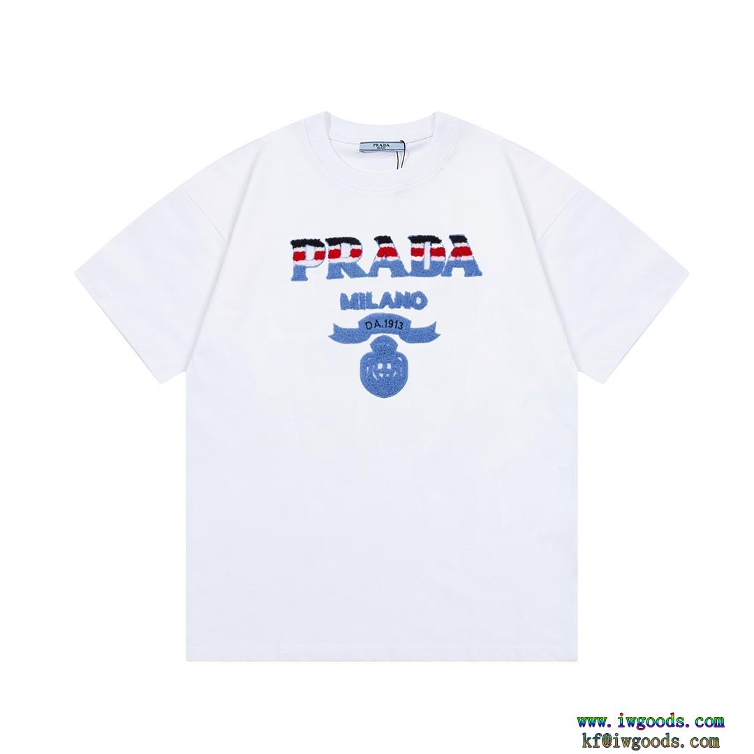 ブランド フェイクSS24限定版NEW素敵半袖Tシャツ【ユニセックス】プラダPRADA