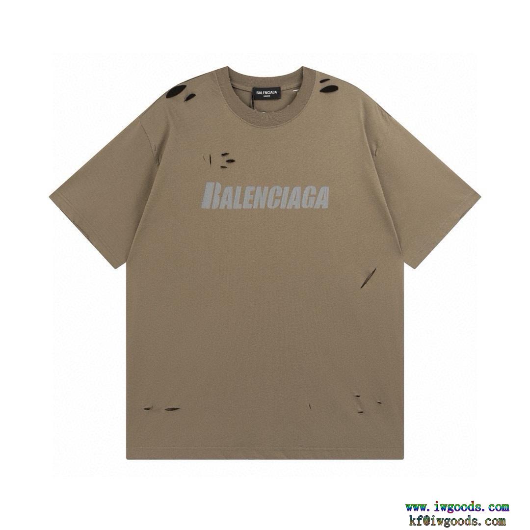 ブランド 偽物 通販破れ半袖Tシャツブームは再熱中2024新作モデルバレンシアガBALENCIAGA