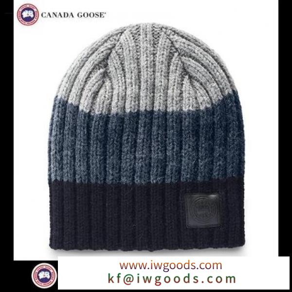 CANADA Goose スーパーコピー ニット帽 メンズ ネイビー カラーブロック ウール iwgoods.com:1ipros