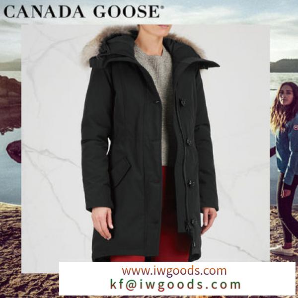 ☆ CANADA Goose ブランドコピー通販 Rossclair ブラック ファーパーカーコート iwgoods.com:4162em