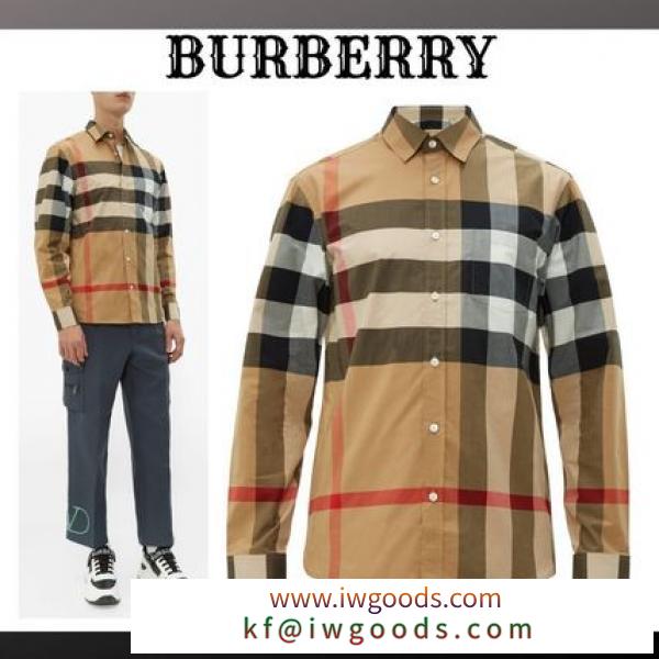 『BURBERRY コピー品』Windsor ハウスチェック コットンブレンドシャツ☆ iwgoods.com:3rnbgb