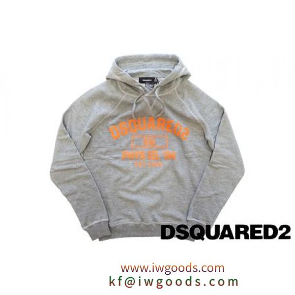 19SS DSQUARED2 スーパーコピー 代引 イタリア製ロゴスウェットHoodedパーカーSグレー iwgoods.com:co4ylj