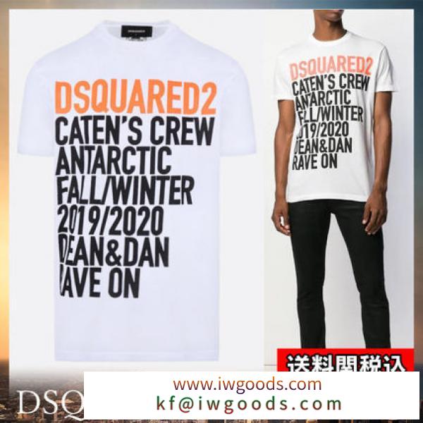 DSQUARED2 ブランドコピー通販 ロゴ プリント Tシャツ ホワイト iwgoods.com:xho5sw