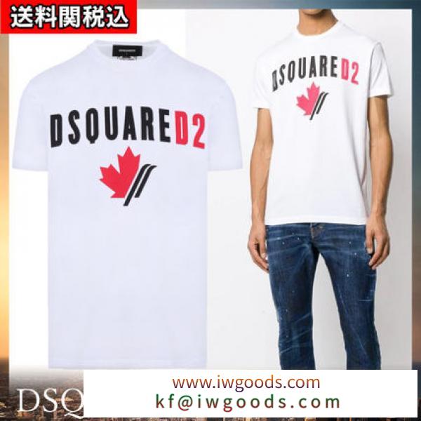 DSQUARED2 コピー商品 通販 DSQ2 カナディアン ロゴ プリント Tシャツ ホワイト iwgoods.com:ci8nqb