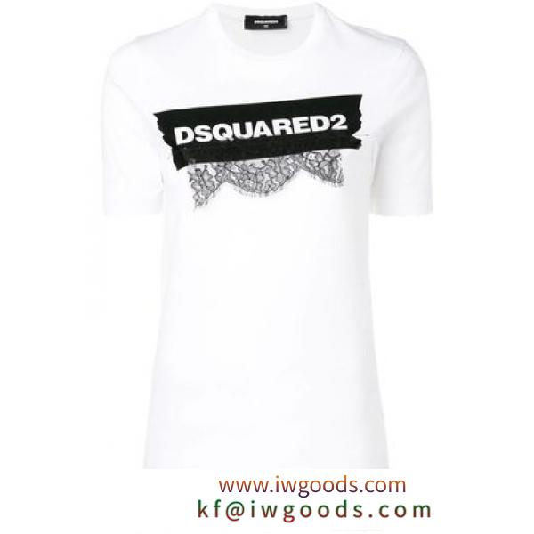 D SQUARED2◇値下げ★DSQUARED レース applique ロゴ Tシャツ iwgoods.com:rxb5aa