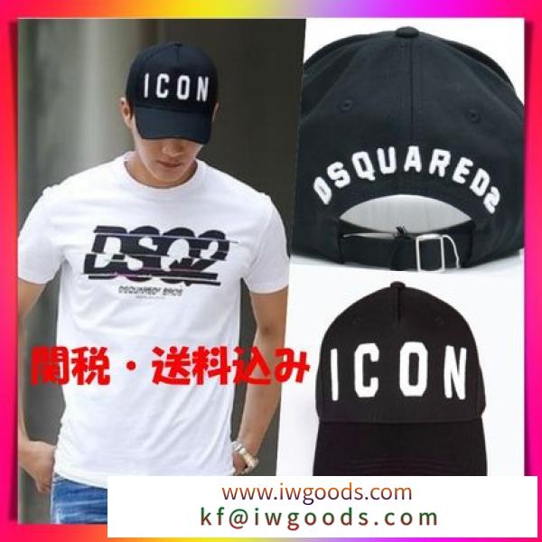☆ DSQUARED2 激安スーパーコピー☆　 ICON　ロゴ　 BASEBALL　 CAP　ブラック iwgoods.com:j6ataj