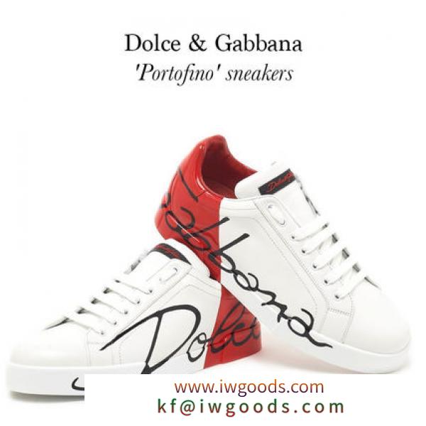 Dolce & Gabbana スーパーコピー 代引 ポルトフィーノ レザー＆エナメルスニーカー iwgoods.com:4d5173