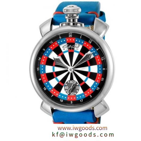 ガガミラノ ブランドコピー通販 メンズ 腕時計 MANUALE 48MM 時計 ブルー レザー iwgoods.com:qbfnqy