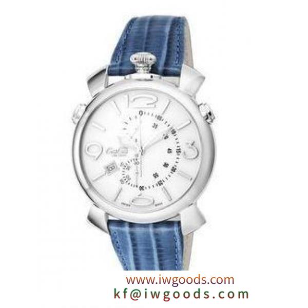 ガガ ミラノ 時計 THIN CHRONO 46MM 腕時計 ブルー/ホワイト iwgoods.com:6q84wk