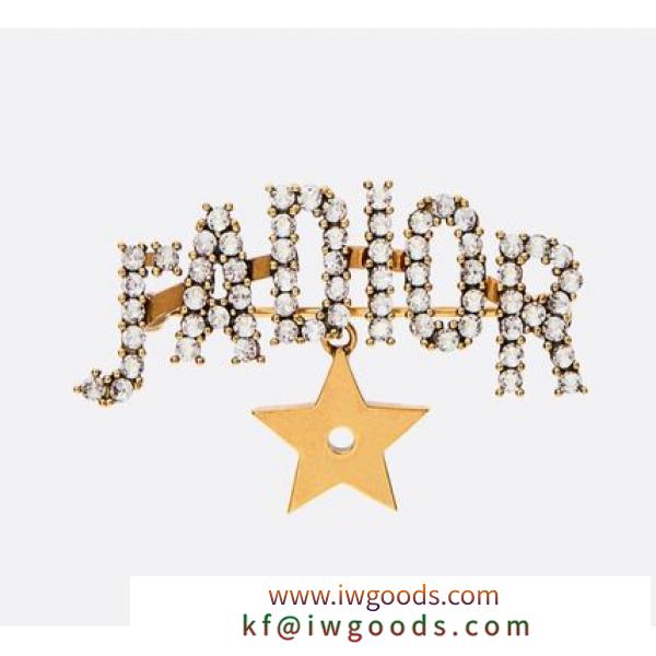 【DIOR ブランド コピー】19SS “J'ADIOR ブランド コピー” ホワイトクリスタル ブローチ (Gold) iwgoods.com:tcwxow