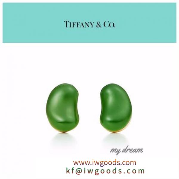 Elsa Peretti【ブランド コピー Tiffany&Co】翡翠 Bean Earrings  green jade iwgoods.com:twqo1v