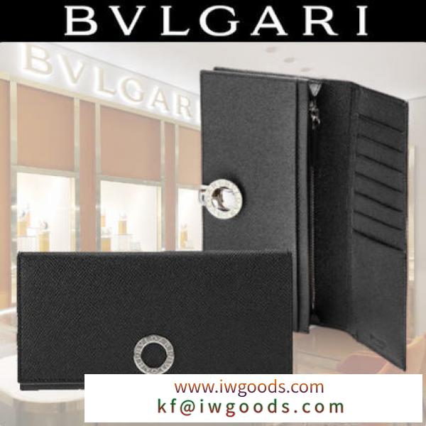BVLGARI コピーブランド シックなブラックに映えるスカイブルーが美しい 長財布 iwgoods.com:8ejy2k