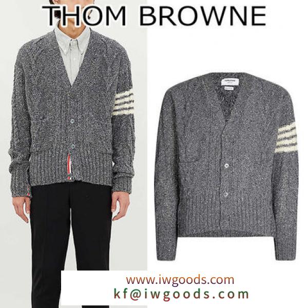 【関税 送料込】THOM BROWNE ブランド 偽物 通販◆4BAR アランケーブル カーディガン iwgoods.com:rsg331