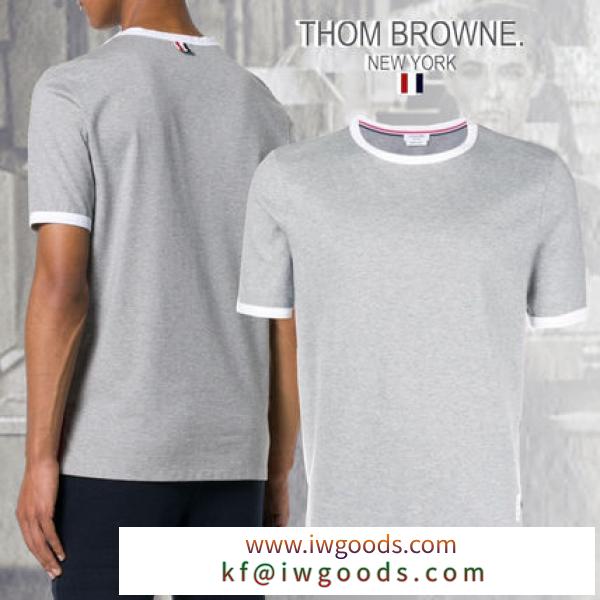 ◆THOM BROWNE ブランド コピー◆ミディアムウェイト ジャージーRinger Tシャツ iwgoods.com:7h0jzj