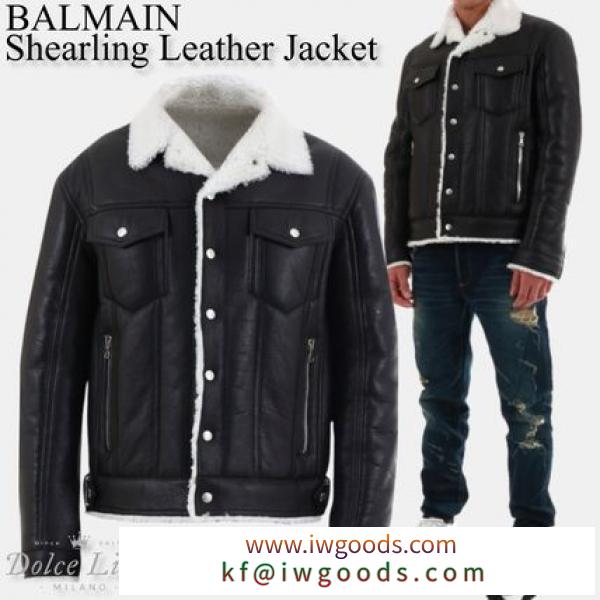 BALMAIN コピー品　Shearling Leather Jacket iwgoods.com:ieqhc9