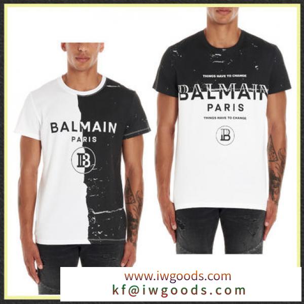 関送込/国内発【BALMAIN ブランド コピー】ロゴ Tシャツ iwgoods.com:cb7zpp