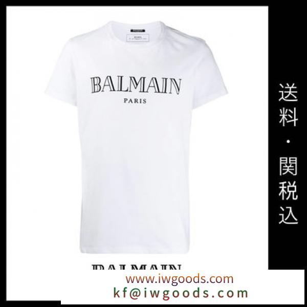 ■BALMAIN ブランド コピー 新作 ■ロゴ Tシャツ／ホワイト iwgoods.com:c2yvom