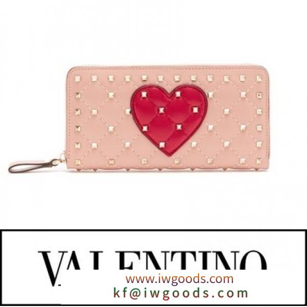 【国内発送】Rockstud heart-applique leather wallet iwgoods.com:mlkdus
