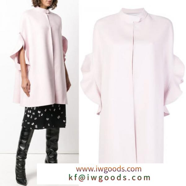 18-19AW V1347 CASHMERE BLEND WOOL COAT WITH RUFFLED SLEEVE iwgoods.com:r93ilr