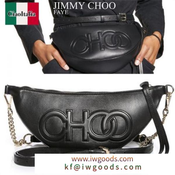 Jimmy CHOO 激安スーパーコピー　FAYE Leather Belt Bag with EmBOSS 激安コピーed CHOO 激安スーパーコピー Logo iwgoods.com:rok5bx