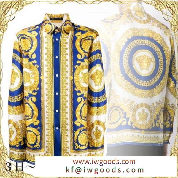 関税込◆VERSACE 激安コピー Barocco print silk shirt iwgoods.com:vri4ye