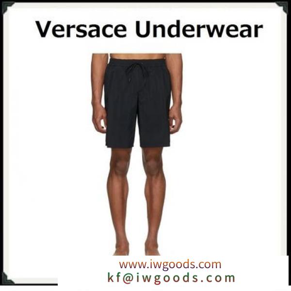 VERSACE コピー品 Underwearブラック ロング スイム ショーツ 水着 海 iwgoods.com:7dxwbu