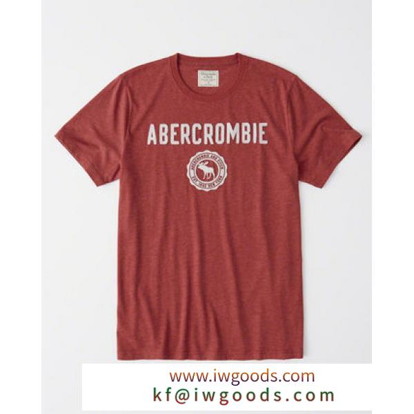 即発可!Abercrombieアバクロ ロゴアップリケTシャツ/Red iwgoods.com:amkyar