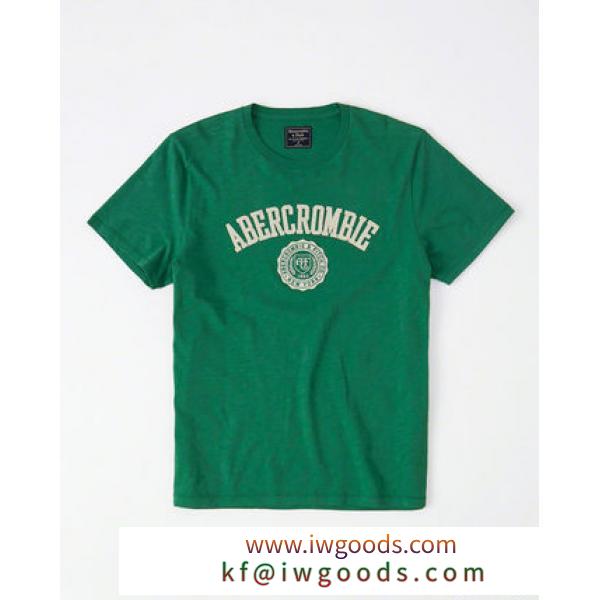 即発可!Abercrombieアバクロ アップリケロゴTシャツ/Green iwgoods.com:7s82hl