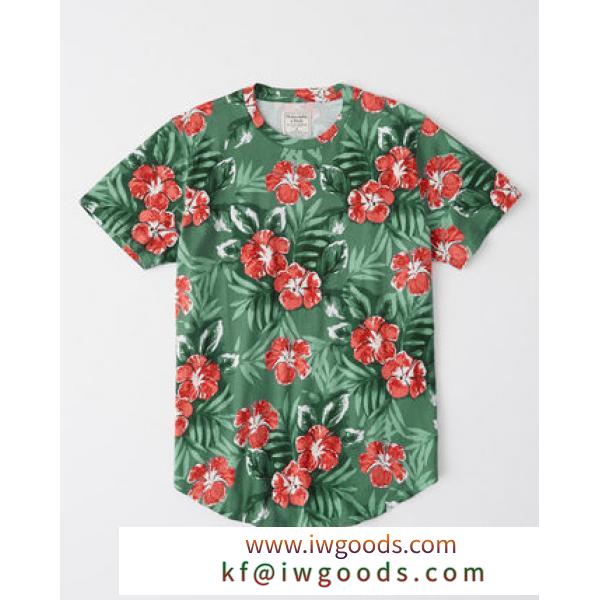 即発可!Abercrombieアバクロ プリントTシャツ/Green Floral iwgoods.com:66on8x