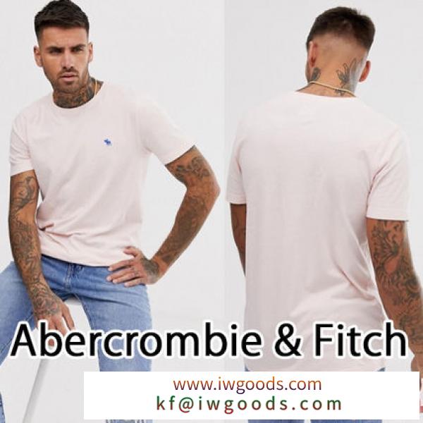 ◆Abercrombie & Fitch ブランド コピー◆ クルーネック ロゴTシャツ/ピンク iwgoods.com:n9uf7k