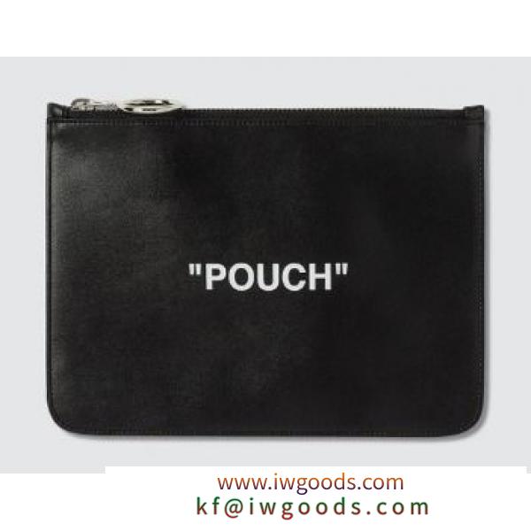 Off White コピー品 Quote Pouch ポーチ ブラック ロゴ レザー iwgoods.com:4lvbba
