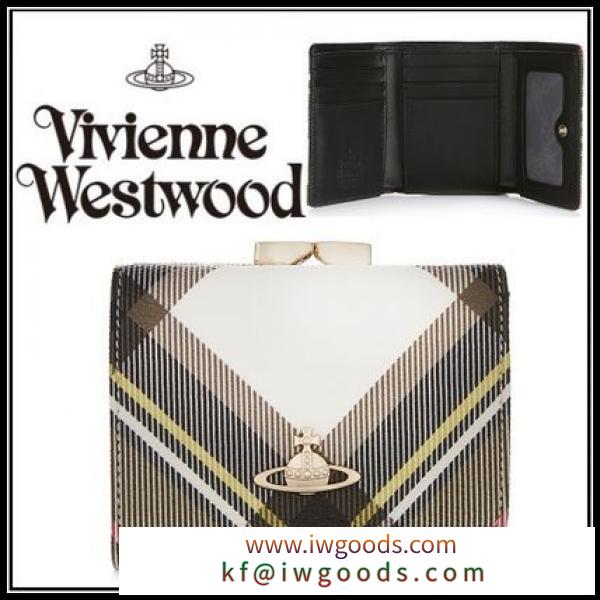 【新作】Vivienne WESTWOOD ブランド 偽物 通販◆DERBY チェック 折りたたみ財布 iwgoods.com:5mecuv