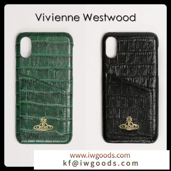 【Vivienne WESTWOOD ブランドコピー】カード入れ付き iPhoneケース X 7/8 緑 黒 iwgoods.com:8sfton