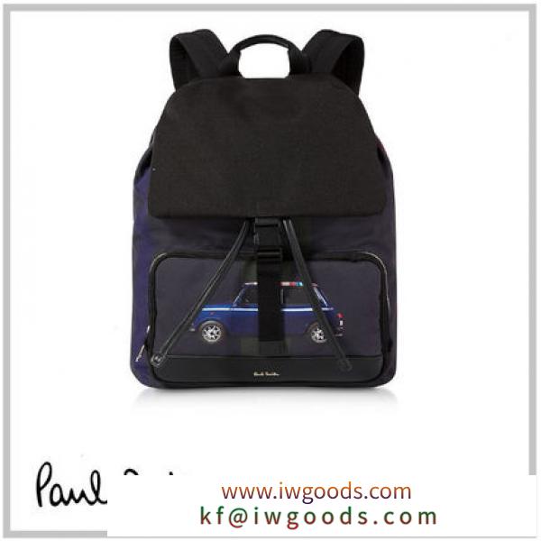 PAUL Smith ブランドコピー通販★Navy Blue Mini Print Men's Backpack 通勤通学に！ iwgoods.com:t5ealg