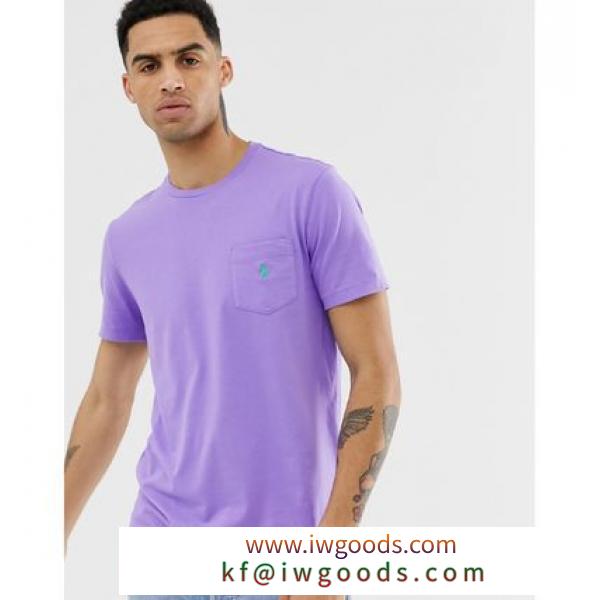 Polo Ralph Lauren コピーブランド player logo pocket t-shirt in lilac iwgoods.com:2q7a9n