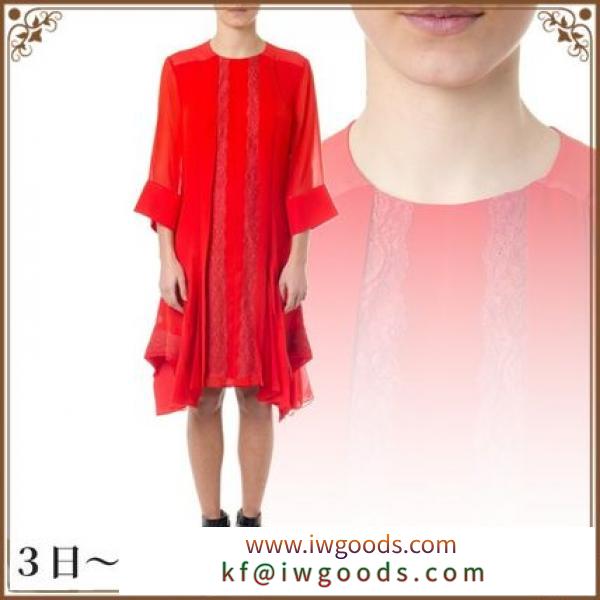 関税込◆CHLOE コピーブランド Red Embroidery Lace Flounces Dress iwgoods.com:utepc1
