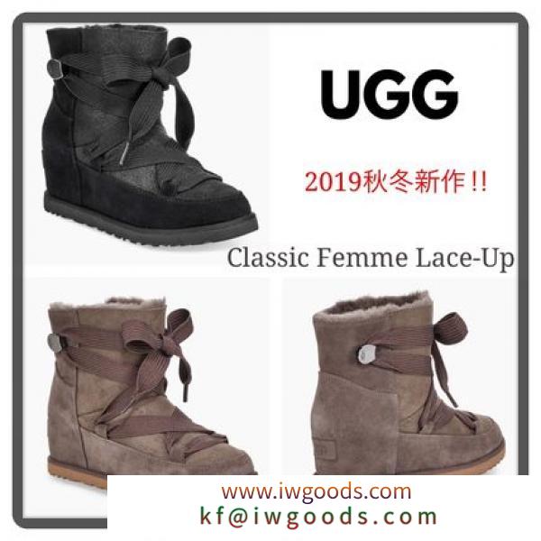 日本未発売！【UGG 偽物 ブランド 販売】アグ CLASSIC FEMME LACE-UPショート ブーツ iwgoods.com:aluv9q