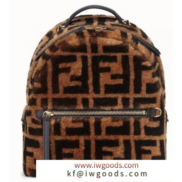 FENDI 激安スーパーコピー SMALL BACKPACK IN BROWN SHEEPSKIN iwgoods.com:pfy6do