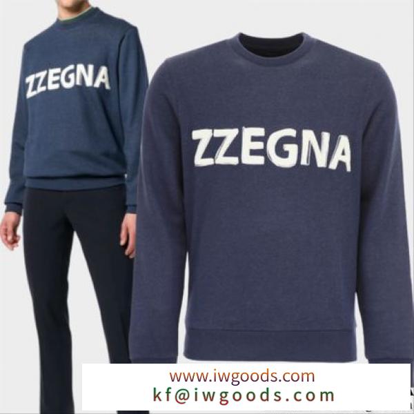 Z Zegna 偽ブランド　Sweatshirt With Logo Patch iwgoods.com:752tme