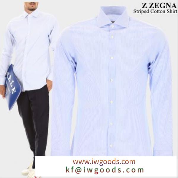 Z Zegna ブランドコピー通販　Striped Cotton Shirt iwgoods.com:dlx28f