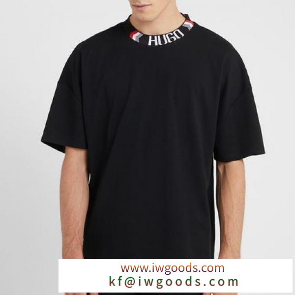 【HUGO BOSS 偽ブランド】LIAM PAYNEコラボデザインロゴネックTシャツ☆黒 iwgoods.com:coot5b