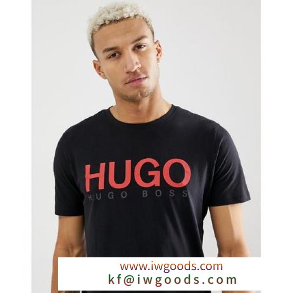 HUGO Tシャツ☆★HUGO Dolive-U3 logo t-shirt in black iwgoods.com:nb4lt5